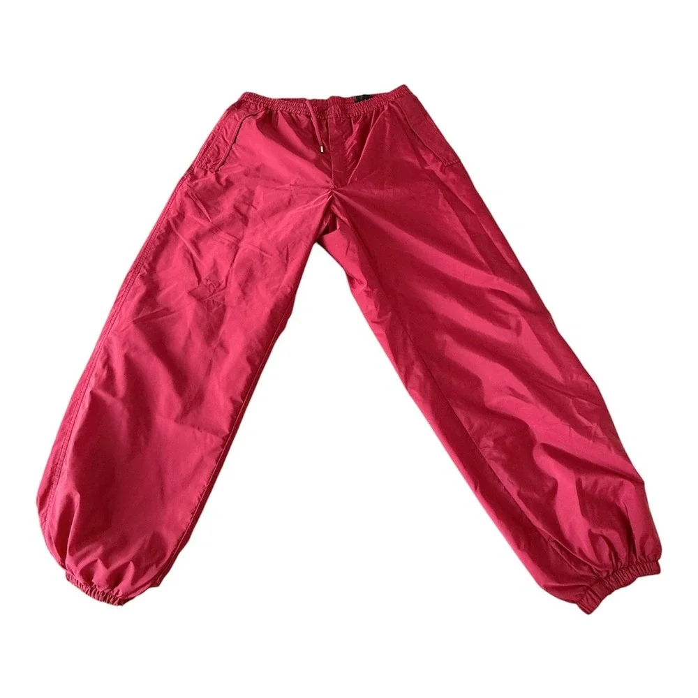 Prada Men's Red Re-Nylon Jogging Pants SPH374 Large, Triangle logo, stretch